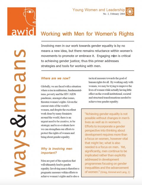 AWID, Working with men for women's rights 04 - Cover