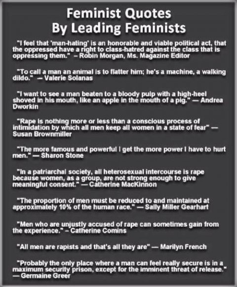 MRA, Feminist quotes by leading feminists
