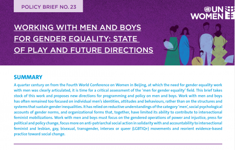 Flood and Greig, Working with men and boys for gender equality - UN Women Policy Brief 2021 - Abstract