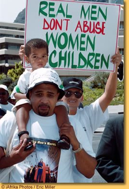 Real men don't abuse women children