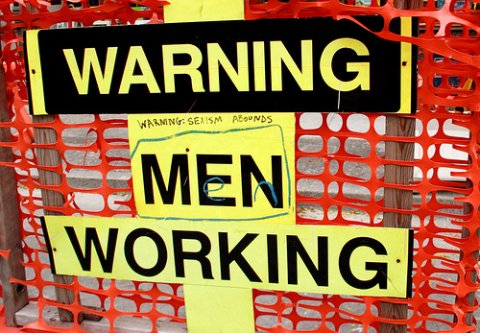 Warning - Men working
